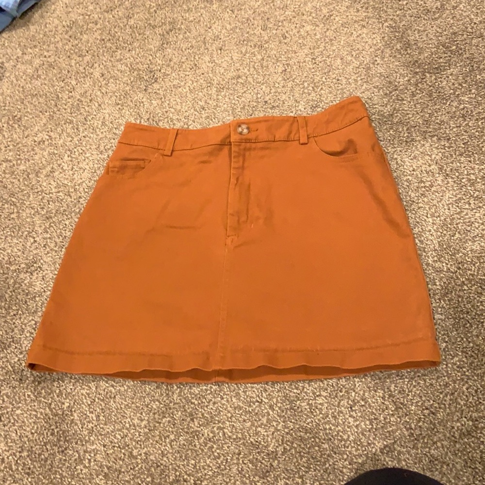 Sunset Orange Jean skirt